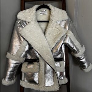 Steve Madden Cream Shearling Jacket